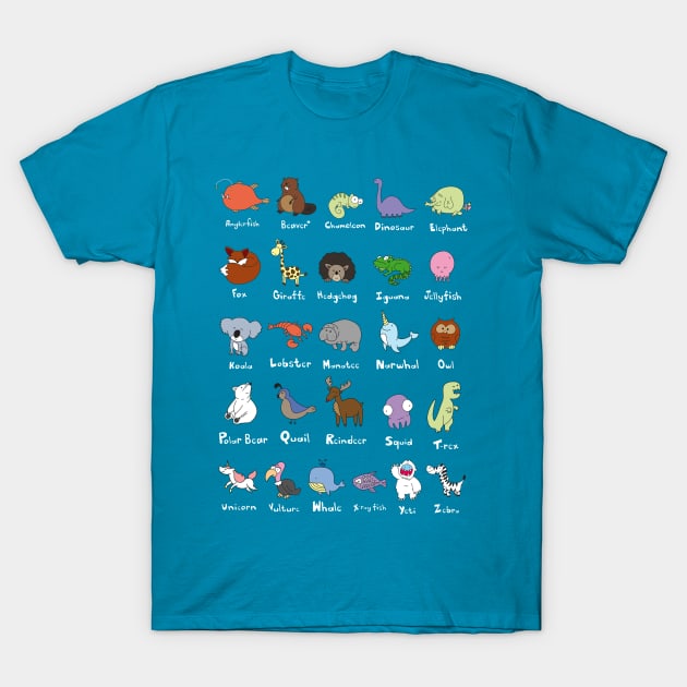 Animal Alphabet T-Shirt by ptdoodles